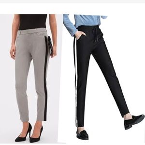 2 pairs work tuxedo pants banana republic grey black ankle sloan bisou white